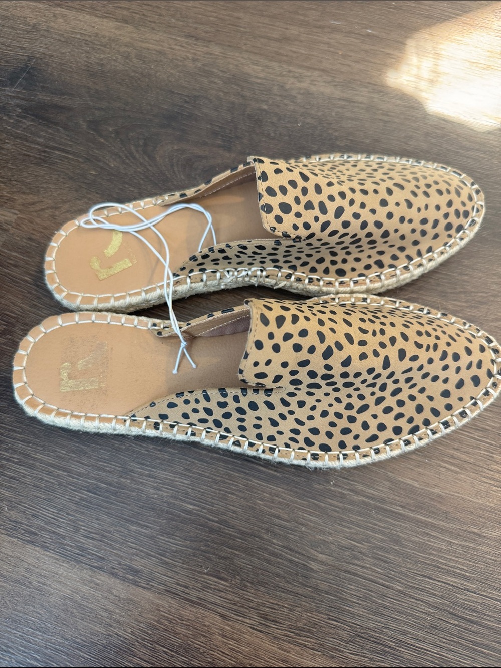 Report Tan Espadrille Mule with Black Spot Print